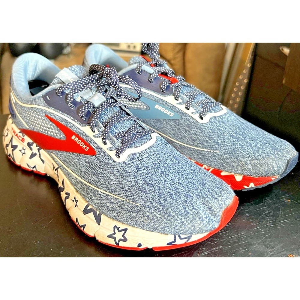 Brooks Trace 2 Patriotic Stars USA Running Sneakers America Men's Size 7.5 - Picture 3 of 11